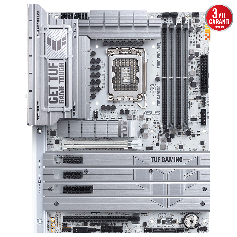 ASUS TUF GAMING Z890-PRO WIFI 9066MHz OC WiFi 7 DDR5 Soket 1851 M.2 HDMI DP Thunderbolt 4 ATX Anakart