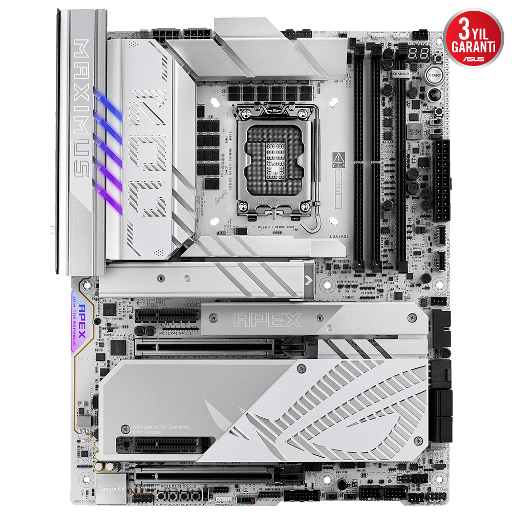 ASUS ROG MAXIMUS Z890 APEX 9600MHz OC WIFI 7 DDR5 Soket 1851 M.2