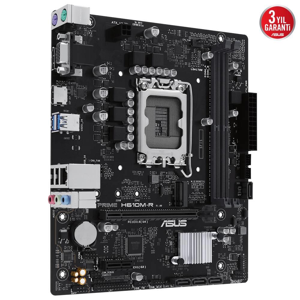 ASUS PRIME H610M-R-SI 5600MHz OC DDR5 Soket 1700 M.2 HDMI DP mATX Anakart