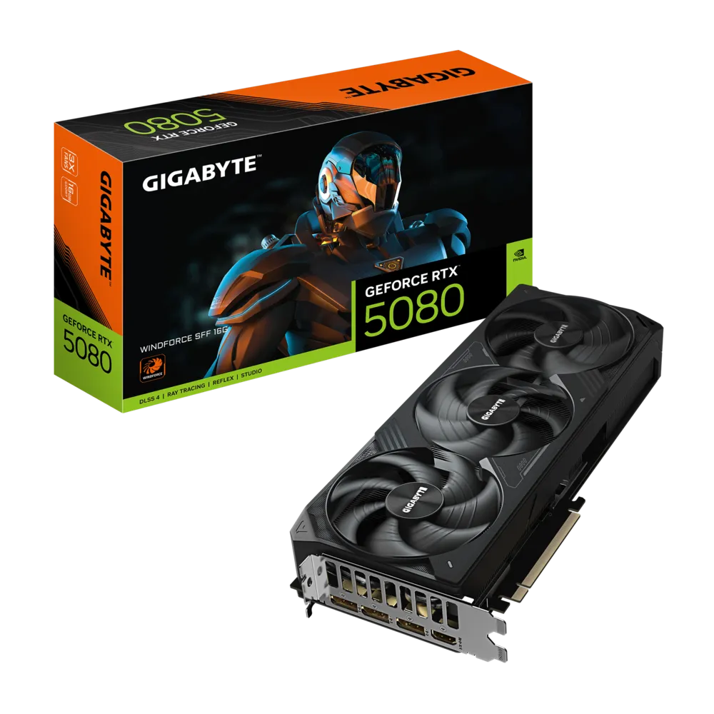 GIGABYTE GeForce RTX 5080 WINDFORCE SFF 16G GDDR7 DLSS 4 256 Bit Ekran Kartı görsel 1