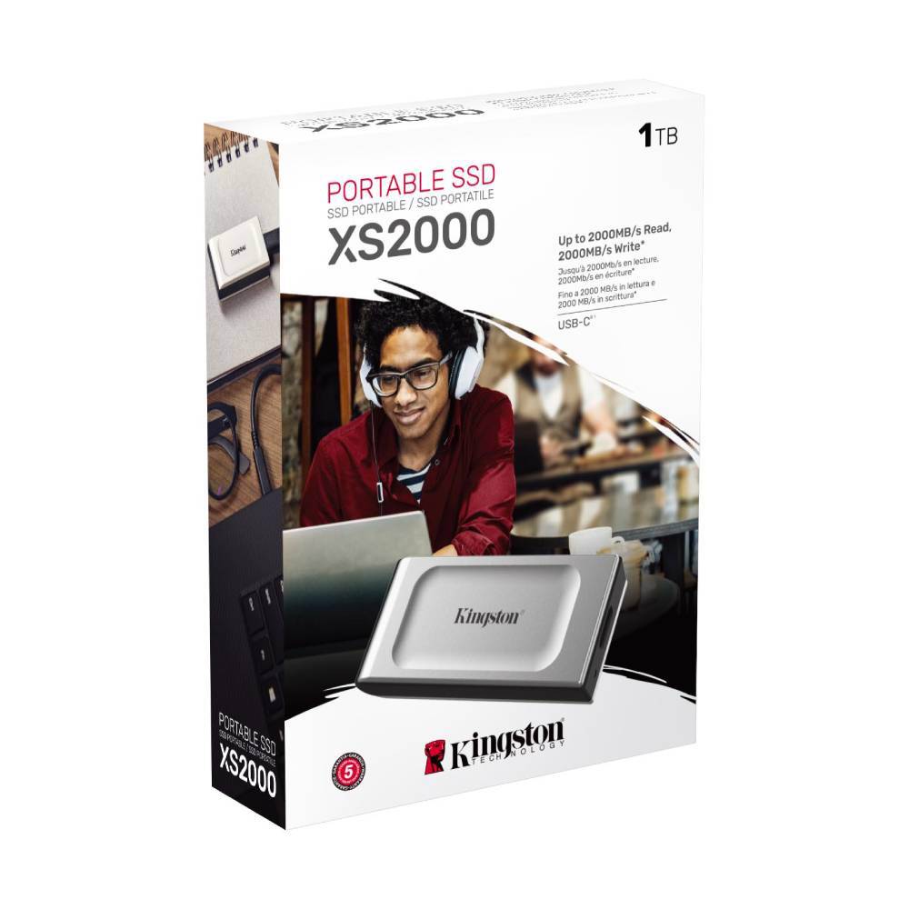Kingston 1TB XS2000 USB 3.2 Gri Taşınabilir SSD (2000MB Okuma / 2000MB Yazma)