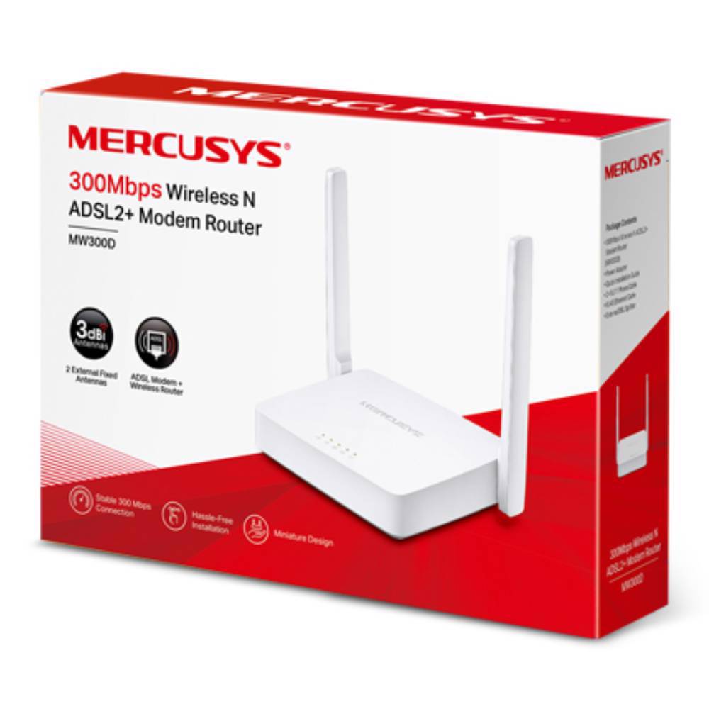 Mercusys MW300D 300Mbps Wireless N ADSL2+ Modem Router