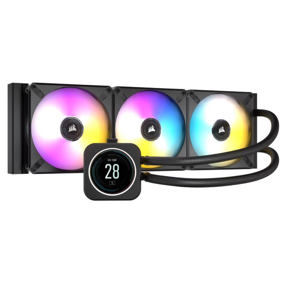 CORSAIR iCUE H150i ELITE LCD Siyah RGB 360mm İşlemci Sıvı Soğutucu görsel 1