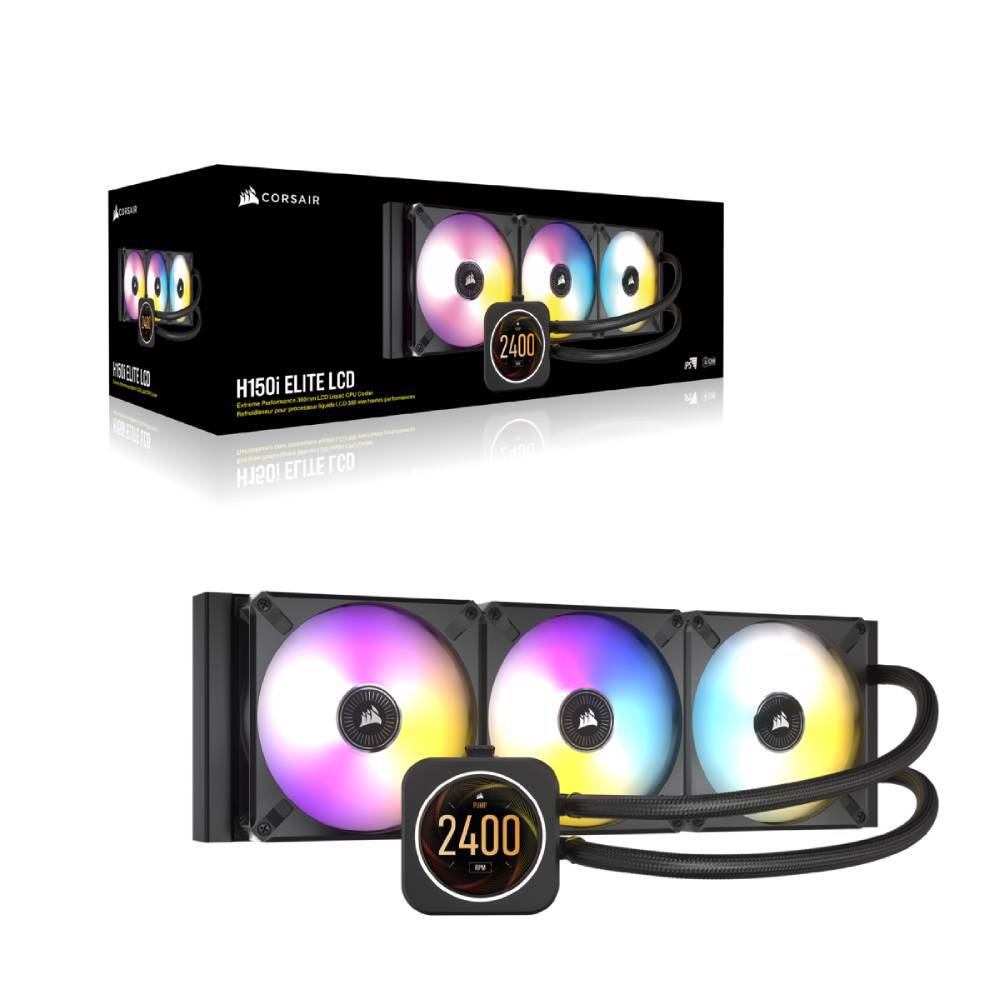 CORSAIR iCUE H150i ELITE LCD Siyah RGB 360mm İşlemci Sıvı Soğutucu