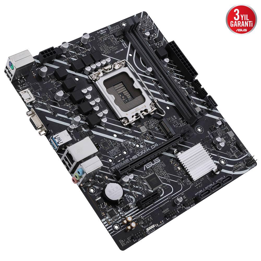 ASUS PRIME H610M-K D4 3200MHz DDR4 Soket 1700 M.2 HDMI D-Sub mATX Anakart
