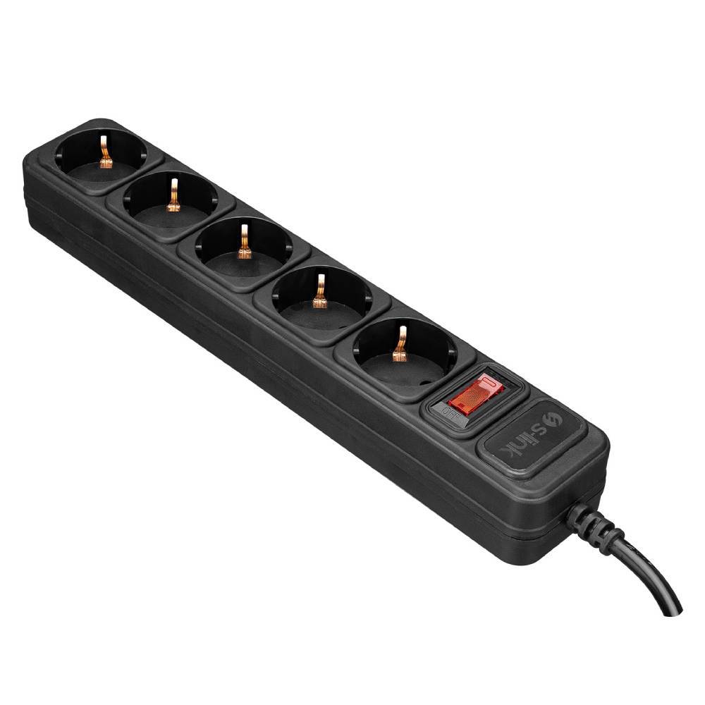 S-link SPG3-J-5 1.5m 306Joule 5Li Akim Kor. Siyah Priz