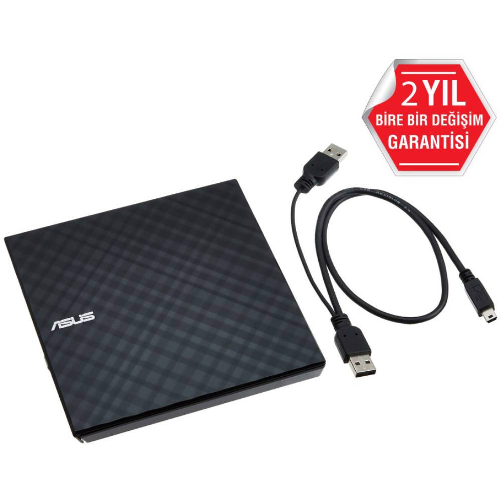 ASUS SDRW-08D2S-U Lite 8X HARİCİ SLİM DVD YAZICI - SİYAH