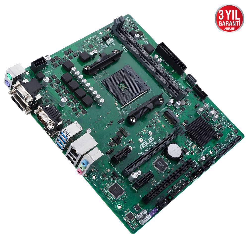 ASUS PRO A520M-C/CSM 4600MHz OC DDR4 Soket AM4 M.2 VGA DVI HDMI mATX Anakart