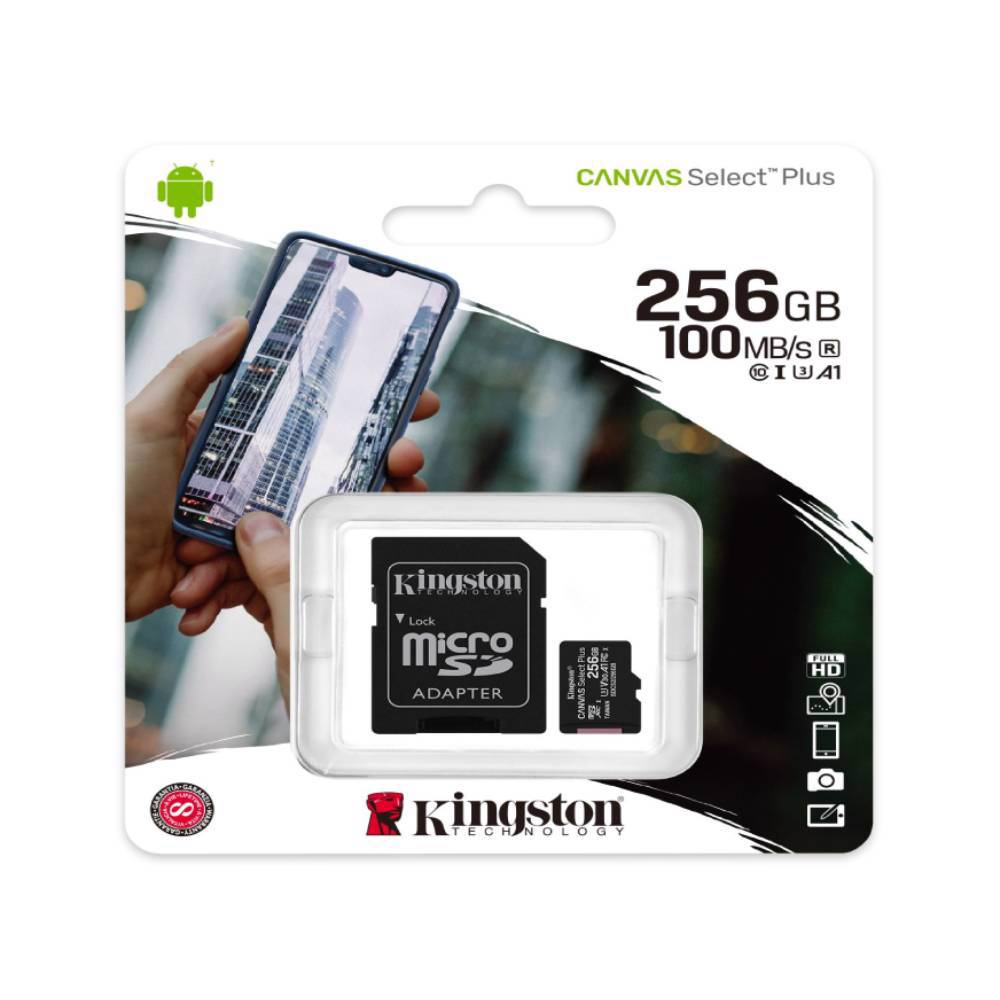 Kingston 256GB Canvas Select Plus microSD Adaptörlü Hafıza Kartı
