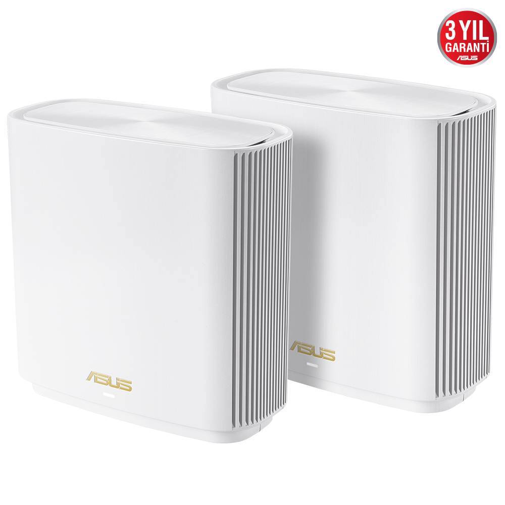 ASUS ZenWifi XT8 WIFI6 Gaming Ai Mesh AiProtectionPro Torrent Bulut DLNA Kablosuz Ağ Dağıtım Beyaz Mesh Sistemi İkili Paket