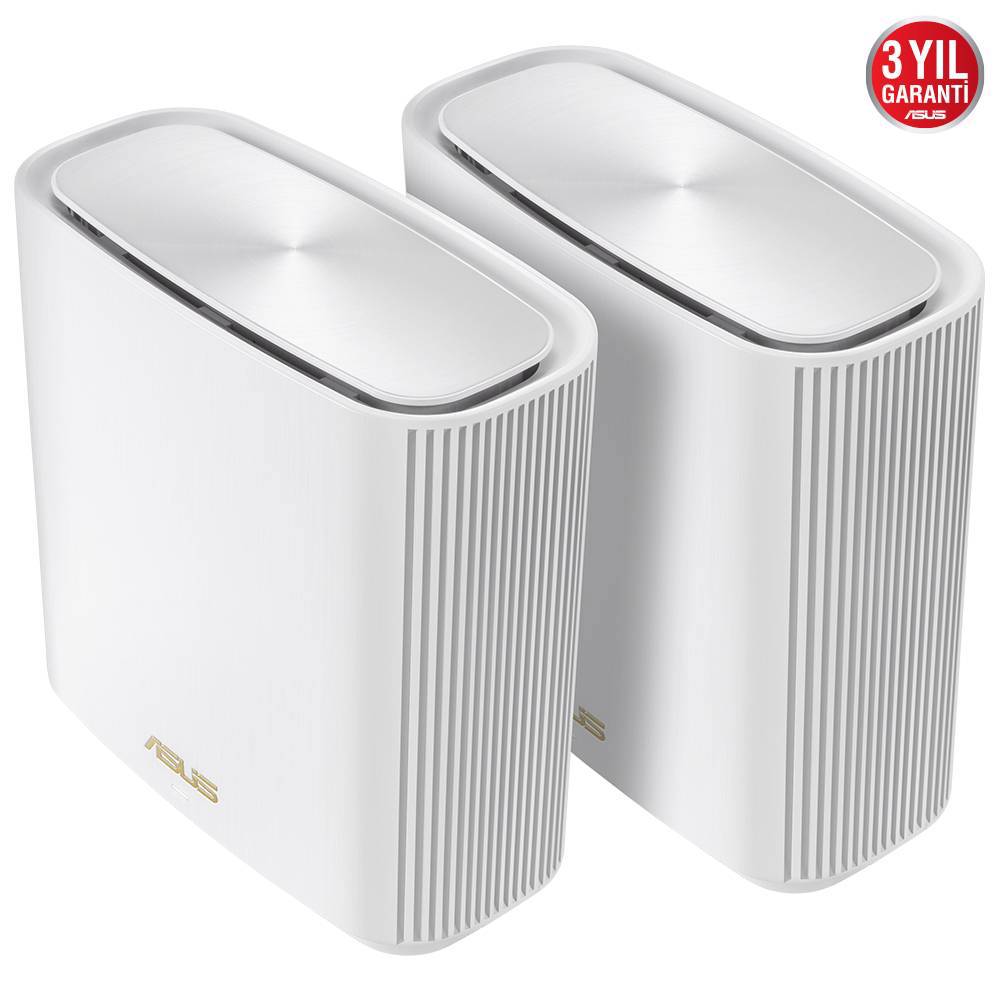 ASUS ZenWifi XT8 WIFI6 Gaming Ai Mesh AiProtectionPro Torrent Bulut DLNA Kablosuz Ağ Dağıtım Beyaz Mesh Sistemi İkili Paket