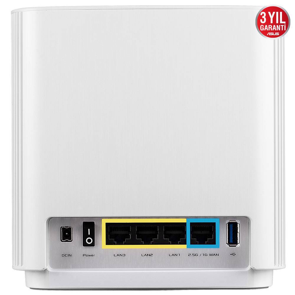 ASUS ZenWifi XT8 WIFI6 Gaming Ai Mesh AiProtectionPro Torrent Bulut DLNA Kablosuz Ağ Dağıtım Beyaz Mesh Sistemi İkili Paket