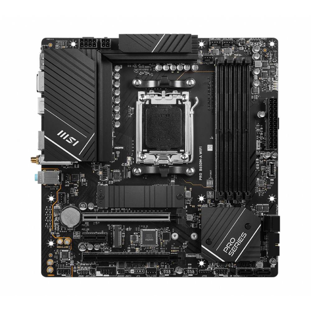 MSI PRO B650M-A WIFI 6400MHz(OC) DDR5 Soket AM5 HDMI DP M.2 USB 3.2 mATX Anakart