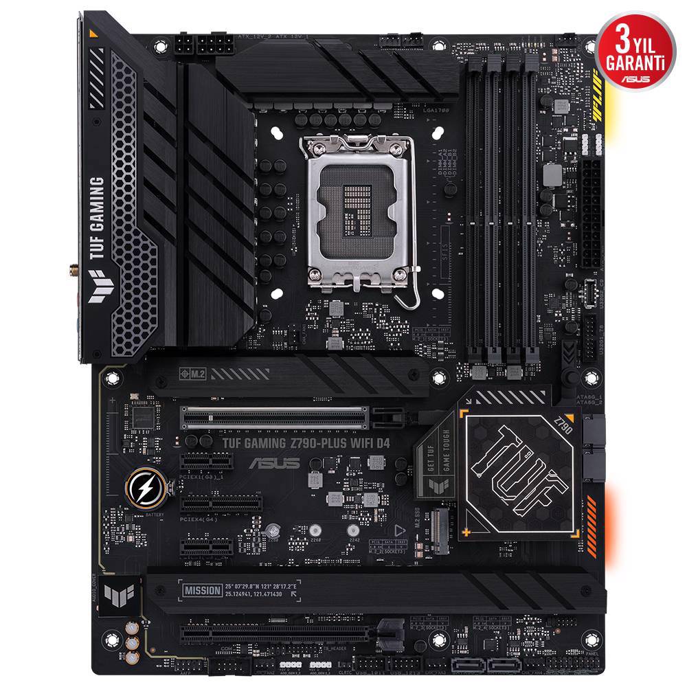 ASUS TUF GAMING Z790-PLUS WIFI D4 5333MHz(OC) DDR4 Soket 1700 M.2 HDMI DP ATX Anakart