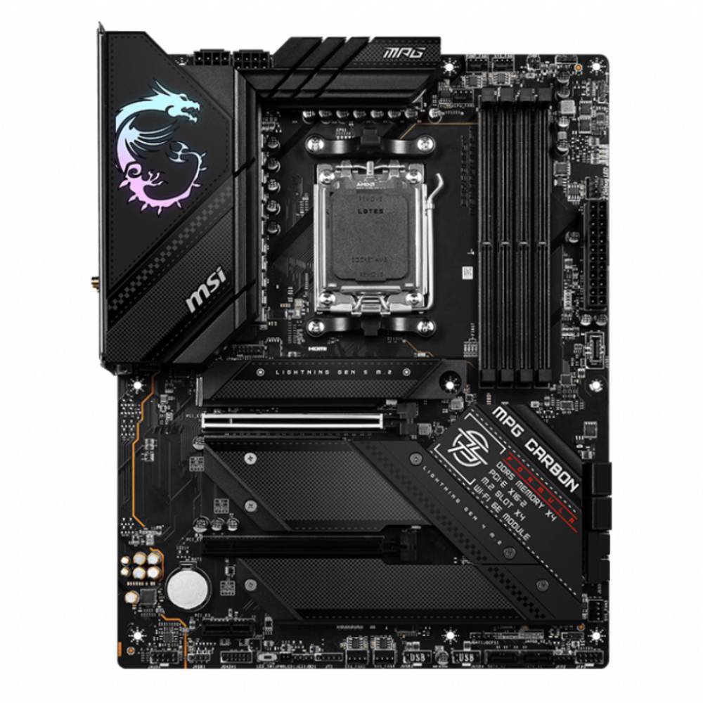 MSI MPG B650 CARBON WIFI 6600(OC) DDR5 Soket AM5 HDMI DP M.2 USB 3.2 ATX Anakart