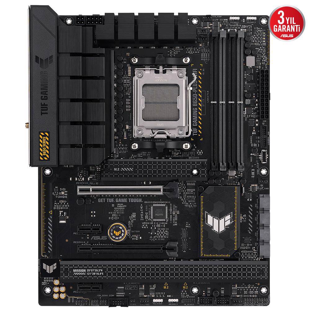 ASUS TUF GAMING B650-PLUS WIFI 6400MHz OC DDR5 Soket AM5 M.2 HDMI DP ATX Anakart