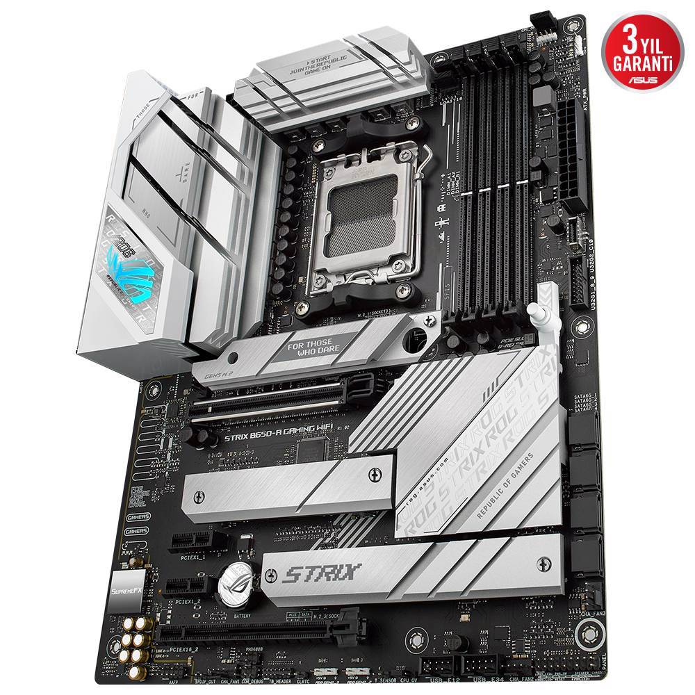 ASUS ROG STRIX B650-A GAMING WIFI 6400MHz(OC) DDR5 Soket AM5 M.2 HDMI DP ATX Anakart