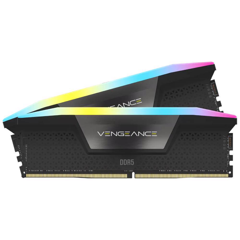 CORSAIR 32GB(2x16GB) Vengeance RGB 6000MHz CL40 DDR5 Siyah Dual Kit Ram görsel 1