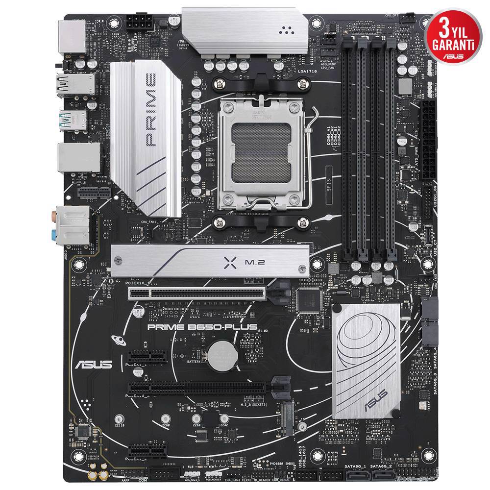 ASUS PRIME B650-PLUS-CSM 6400MHz OC DDR5 Soket AM5 M.2 HDMI DP ATX Anakart