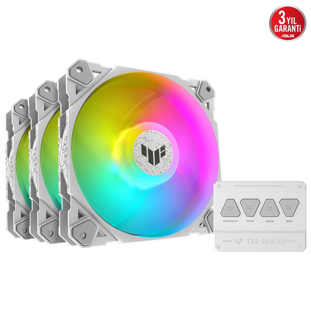 ASUS TUF GAMING TF120 ARGB 120mm Beyaz Üçlü Kasa Fanı