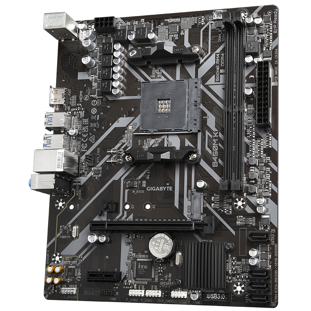 GIGABYTE B450M K 3600MHz(OC) DDR4 Soket AM4 M.2 HDMI mATX Anakart