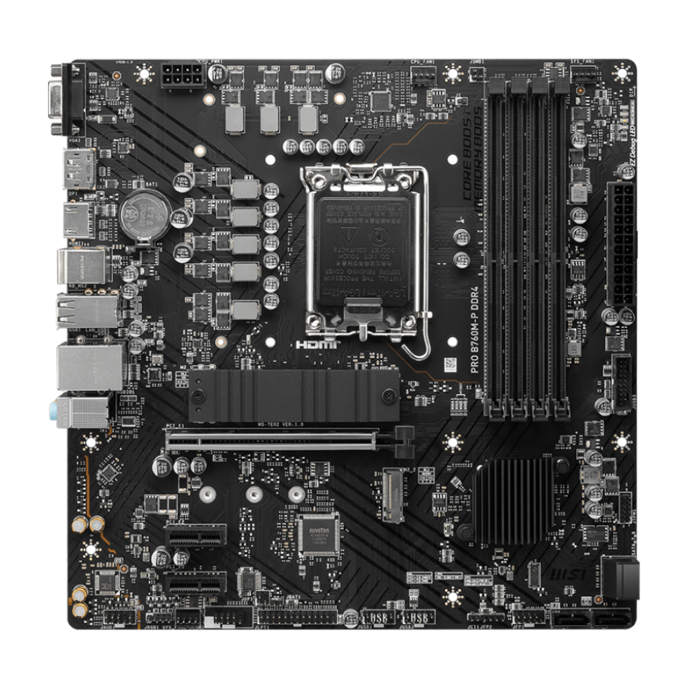 MSI PRO B760M-P DDR4 4800MHz(OC) DDR4 Soket 1700 M.2 HDMI DP VGA mATX Anakart