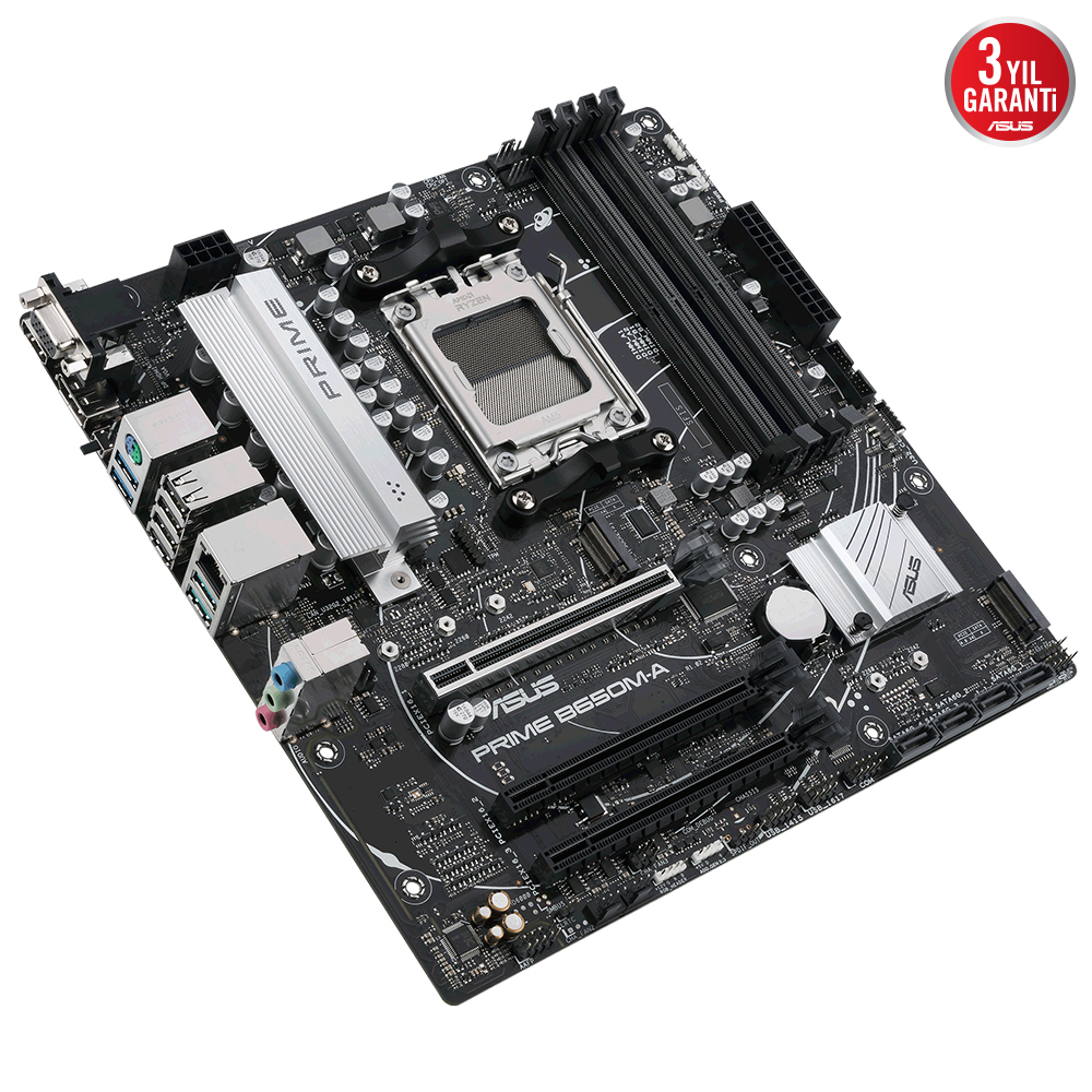 ASUS PRIME B650M-A 5600MHz(OC) DDR5 Soket AM5 M.2 HDMI DP VGA mATX Anakart