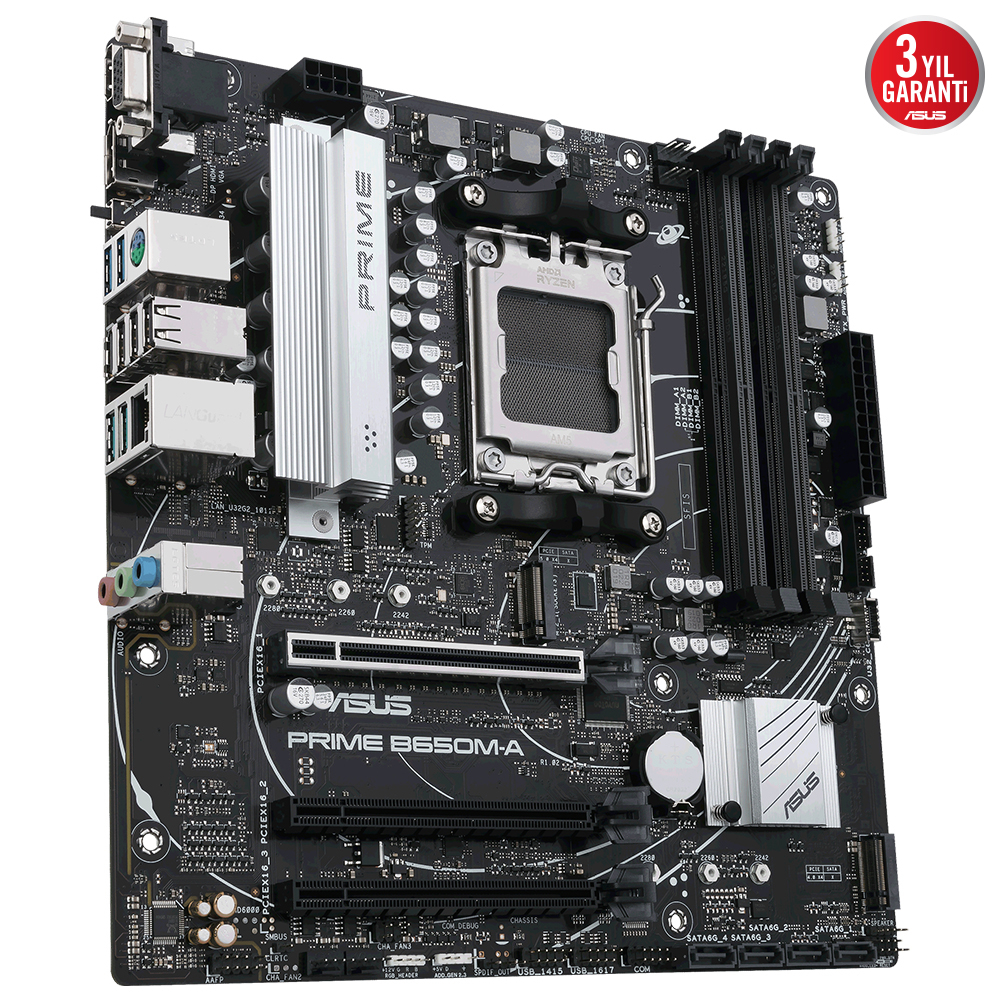 ASUS PRIME B650M-A 5600MHz(OC) DDR5 Soket AM5 M.2 HDMI DP VGA mATX Anakart