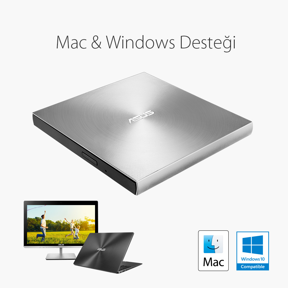 ASUS ZenDrive U9M USB Type-C M-DISC ultra ince taşınabilir 8X DVD yazıcı