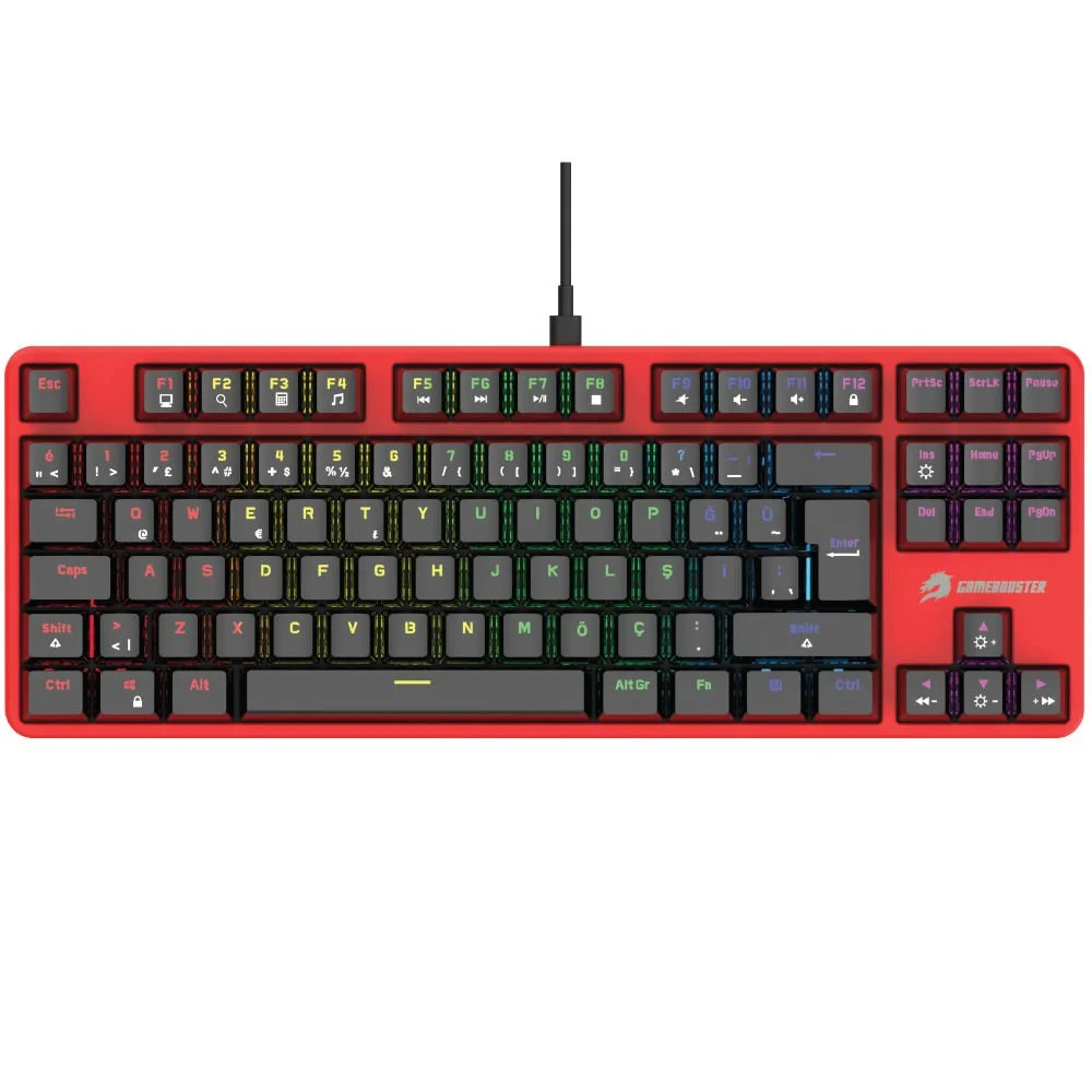 GameBooster GM06B PLUS Core Plus Red Switch Rainbow Aydınlatmalı 88 Tuş Mekanik Gaming Klavye