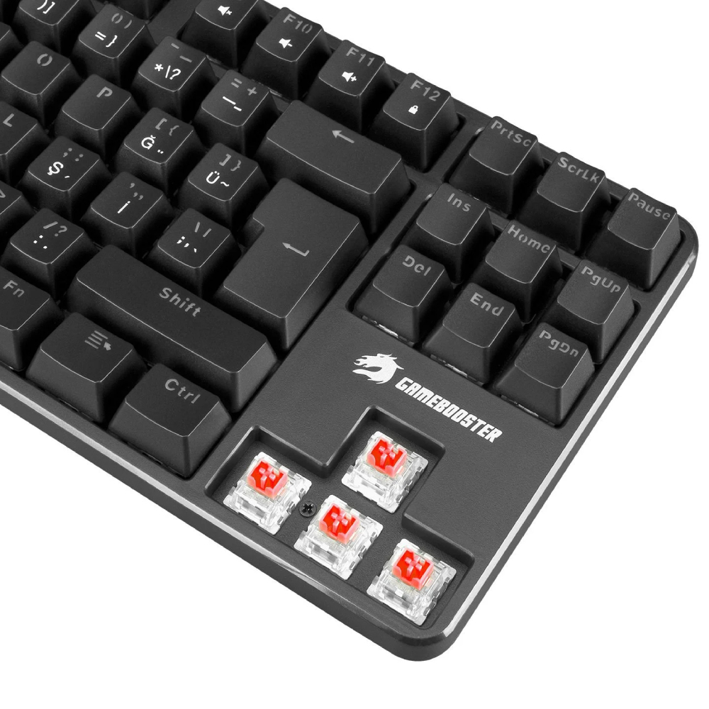 GameBooster GM06B PLUS Core Plus Red Switch Rainbow Aydınlatmalı 88 Tuş Mekanik Gaming Klavye