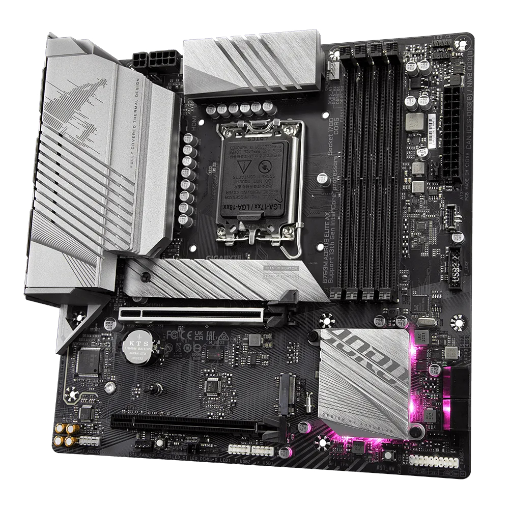 GIGABYTE B760M AORUS ELITE AX 7600MHz(OC) DDR5 Soket 1700 M.2 HDMI DP mATX Anakart
