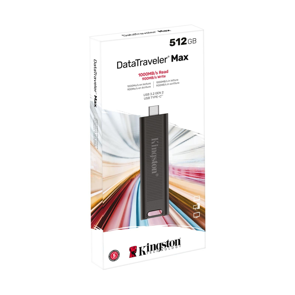 Kingston 512GB DataTraveler Max 1000MB/900MB USB 3.2 Type-C Gen2 USB Bellek