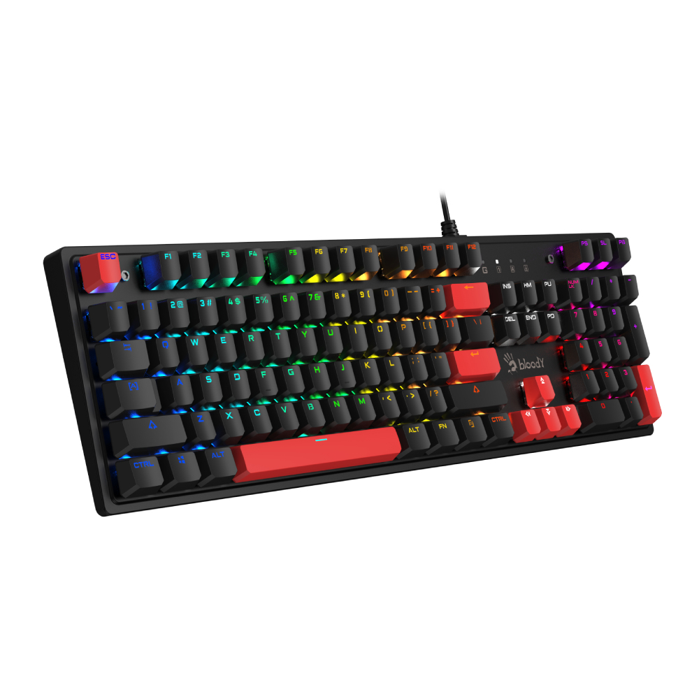 A4Tech Bloody S510R F.BLACK RGB BMLS Blue Switch Kablolu Türkçe Gaming Klavye