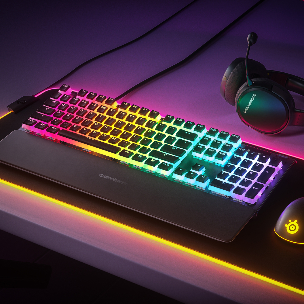 SteelSeries PrismCaps Siyah Double Shot PBT İngilizce (UK)Tuş Takımı