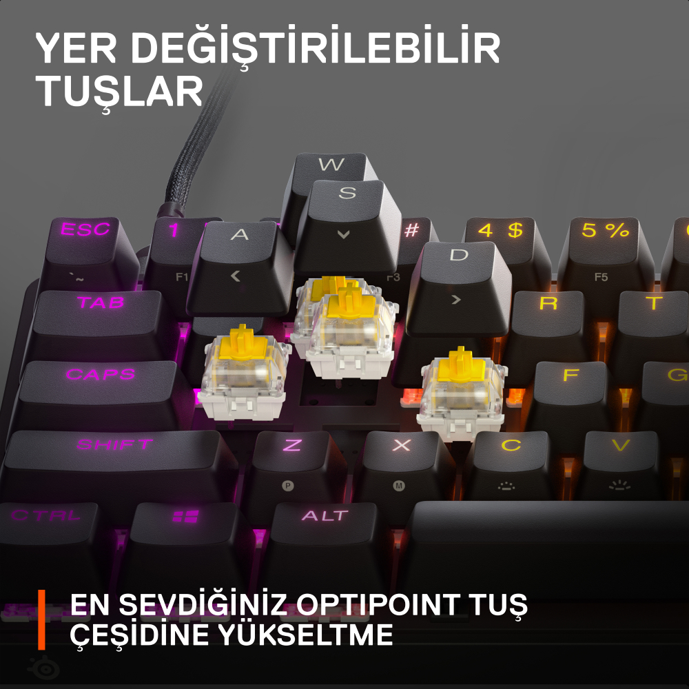 SteelSeries Apex 9 Mini OptiPoint Optical Switch İngilizce (UK) RGB Gaming Klavye