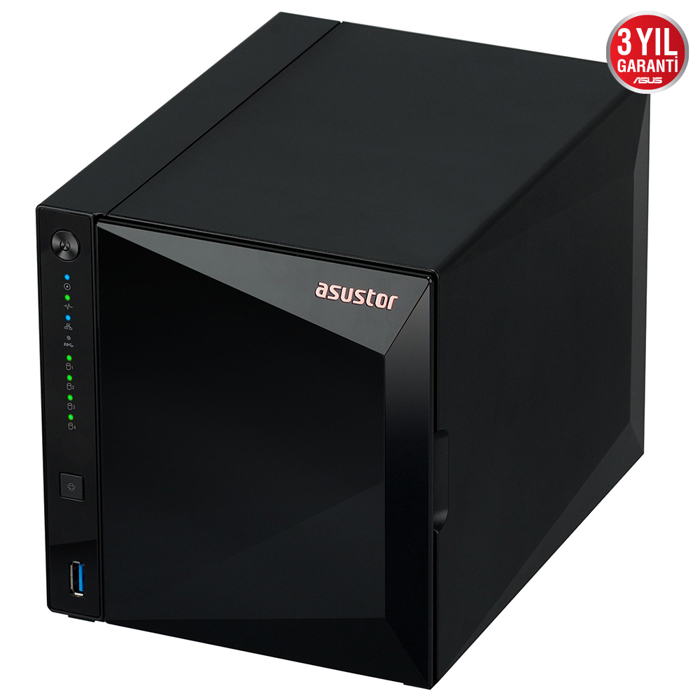 ASUSTOR DRIVESTOR 4 Pro AS3304T Realtek RTD1296 2GB DDR4 4 Yuvalı(4X22TB Desteği)  2.5GbE USB 3.2 NAS Depolama Cihazı