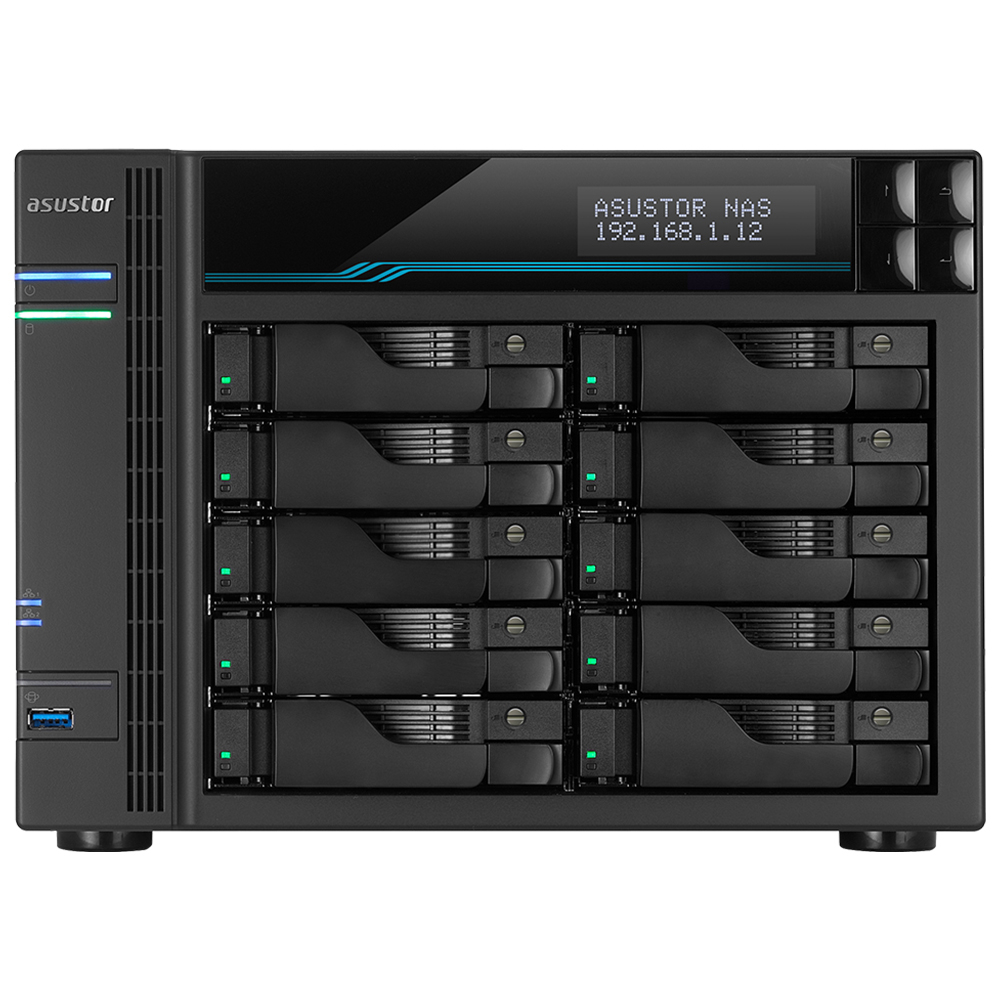 AS6510T Intel C3538, 10 Yuvalı(10X22TB Desteği), 8GB DDR4(64GB Ram Desteği), M.2 x2, 10GbE x2, 2.5 GbE x2, USB 3.2 