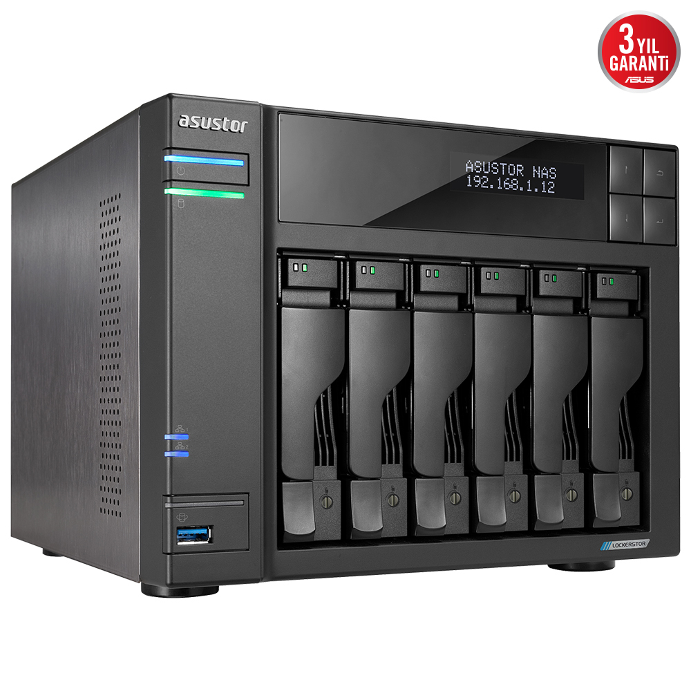 ASUSTOR Lockerstor 6 Gen 2 AS6706T Intel Celeron N5105 8GB DDR4 NAS Depolama Cihazı