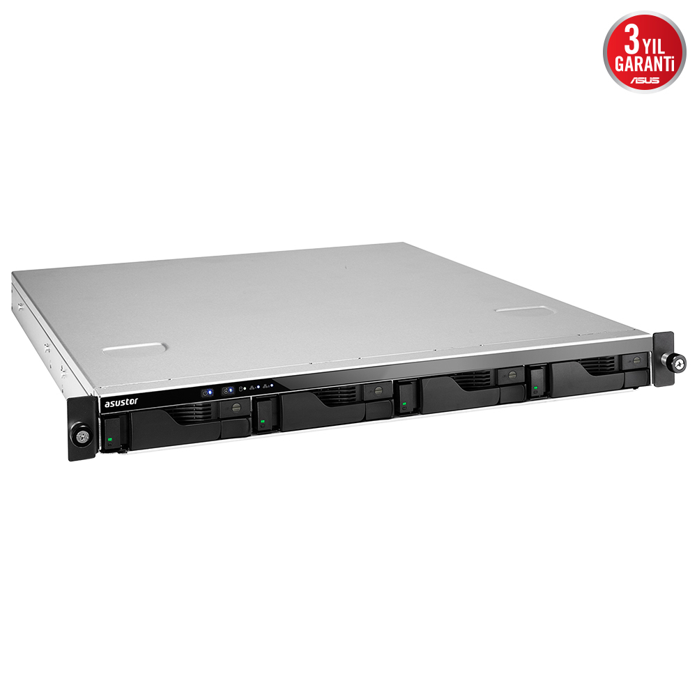 ASUSTOR Lockerstor RD AS6504RD Intel Atom C3538 8GB DDR4(128GB Ram Desteği) 4 Yuvalı(4X20TB Desteği) 1GbE 2.5GbE USB 3.2 PSU NAS Depolama Cihazı