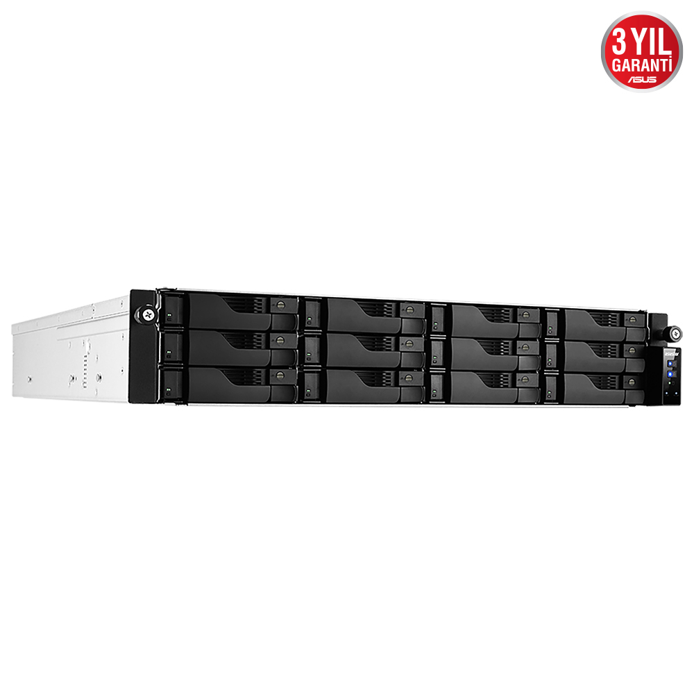 ASUSTOR Lockerstor 12RD AS6512RD Intel Atom C3538 8GB DDR4(128GB Ram Desteği)12 Yuvalı(12X20TB Desteği) 2.5GbE PCIe Gen3 USB 3.2 PSU NAS Depolama Cihazı