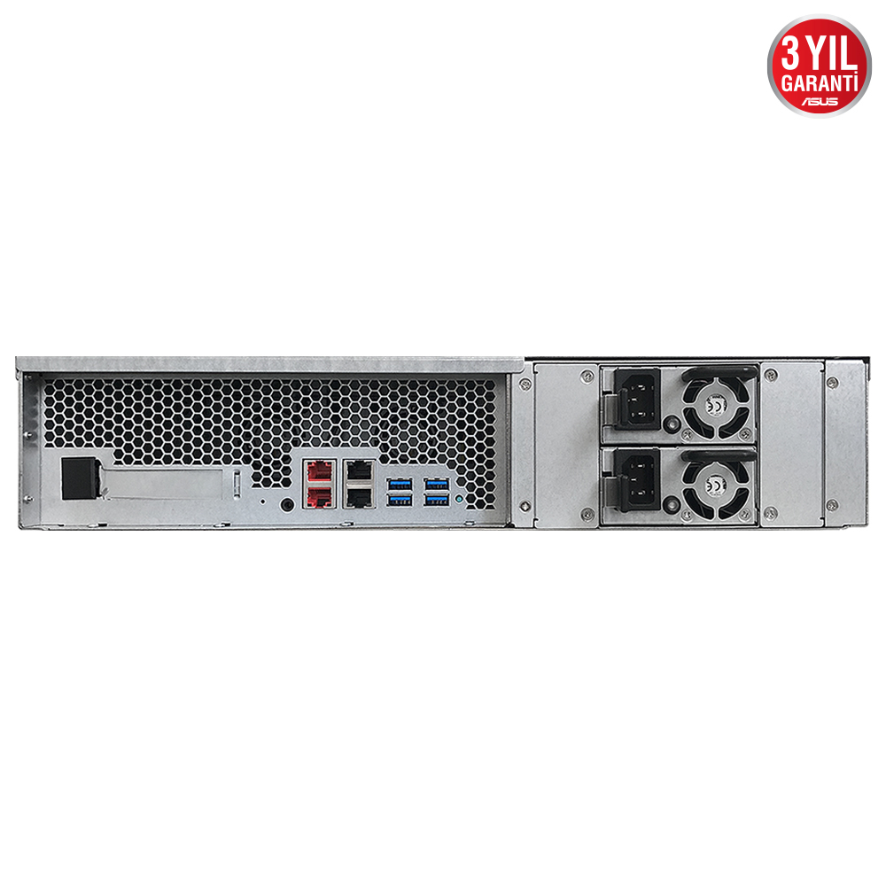 ASUSTOR Lockerstor 12RD AS6512RD Intel Atom C3538 8GB DDR4(128GB Ram Desteği)12 Yuvalı(12X20TB Desteği) 2.5GbE PCIe Gen3 USB 3.2 PSU NAS Depolama Cihazı