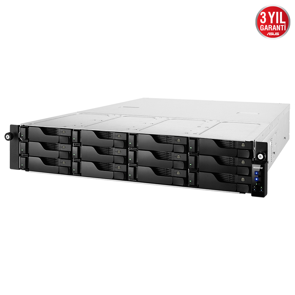 ASUSTOR LOCKERSTOR 12R Pro AS7112RDX Intel Xeon E-2224 8GB DDR4 M.2 USB 3.2 PSU NAS Depolama Cihazı