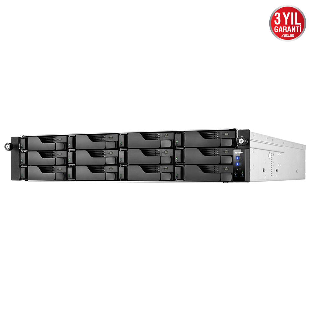 ASUSTOR LOCKERSTOR 12R Pro AS7112RDX Intel Xeon E-2224 8GB DDR4 M.2 USB 3.2 PSU NAS Depolama Cihazı