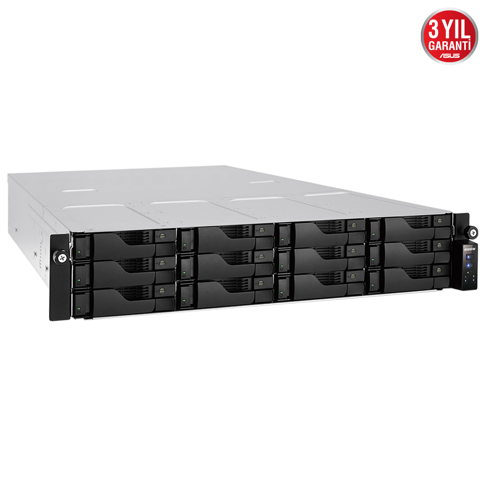 ASUSTOR LOCKERSTOR 12R Pro AS7112RDX Intel Xeon E-2224 8GB DDR4 M.2 USB 3.2 PSU NAS Depolama Cihazı