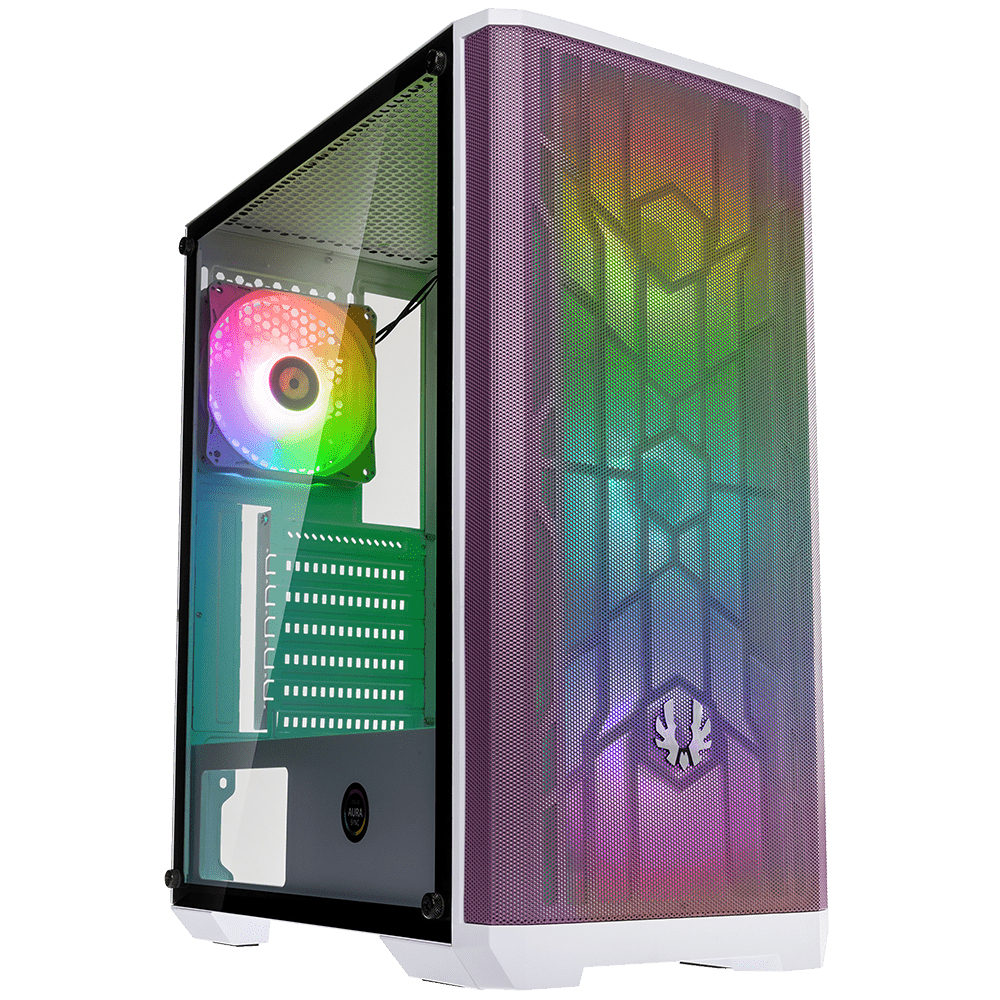 BitFenix Nova Mesh SE Tempered Glass RGB USB 3.0 White Purple ATX Mid Tower Kasa görsel 1
