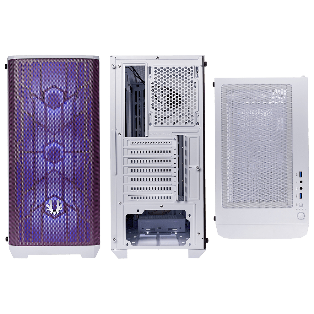 BitFenix Nova Mesh SE Tempered Glass RGB USB 3.0 White Purple ATX Mid Tower Kasa