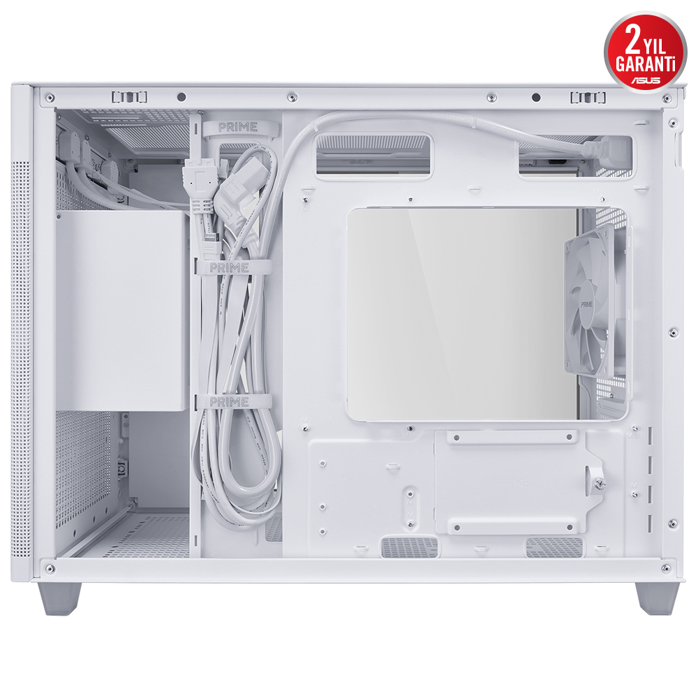 ASUS Prime AP201 Temperli Cam USB 3.2 Type-C Beyaz MicroATX Small Tower Kasa