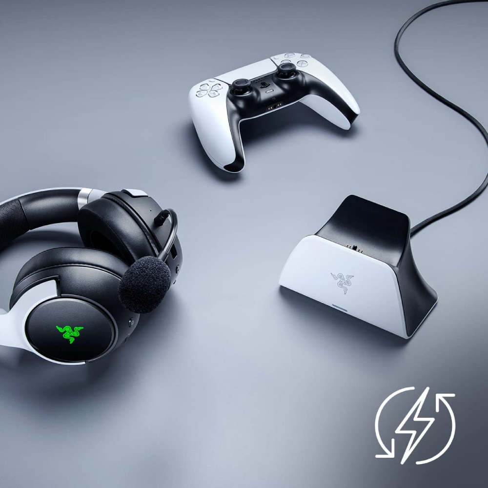 Razer Play Station 5 Dualsense Kablosuz Gamepad için Beyaz Hızlı Şarj Standı
