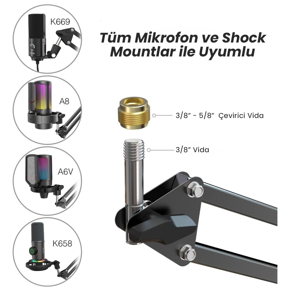 Fifine CS1 Masa Tipi Mikrofon Standı